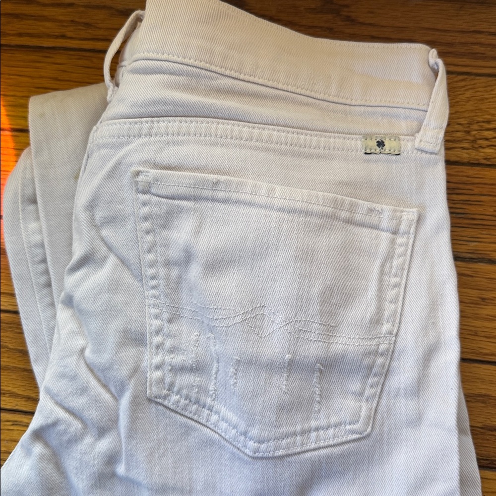 Lucky Distressed White Jeans Denim Slim SZ 4 sienna slim boyfriend